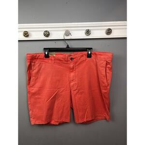 Goodfellow Chino Shorts Men's‎ 42 Coral khaki Flat Front Slim Fit Linden Cotton